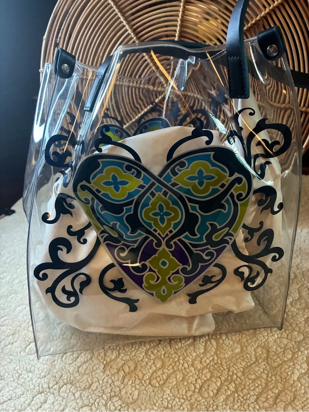 Brighton Clear PVC Heart Tote Bag